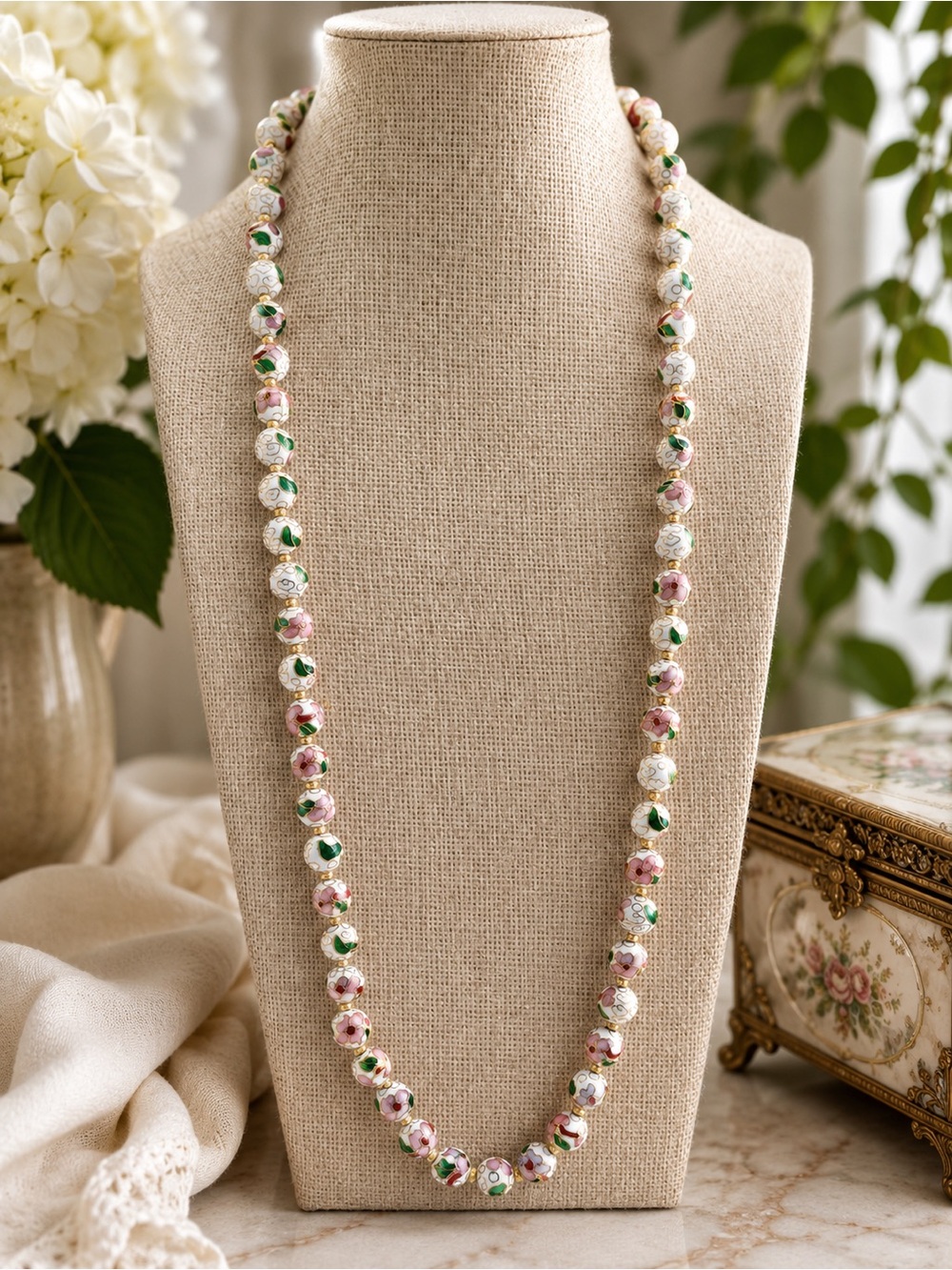 Cloisonné 8mm Beaded Necklace